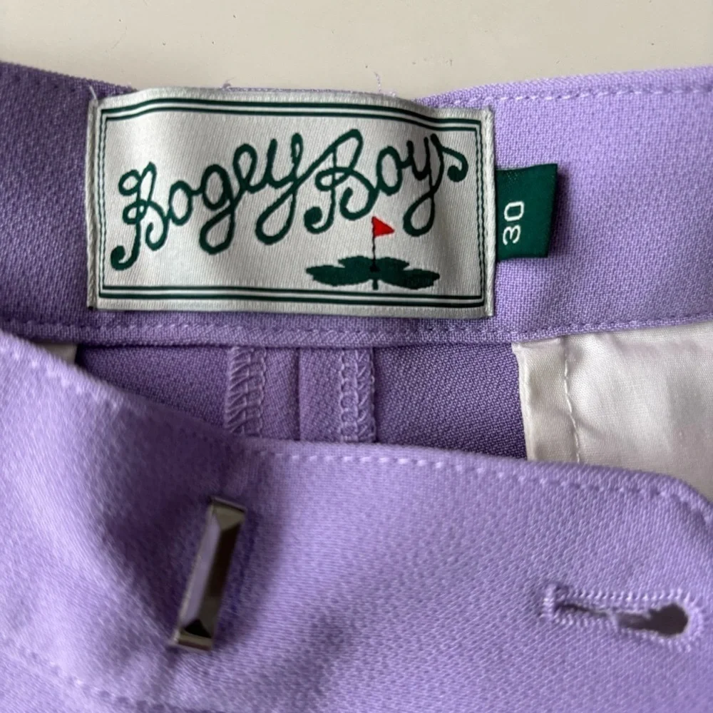Bogey Boys Men’s The Best Pant Purple Size 30 NWOT Straight Leg Pleated